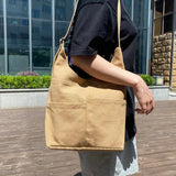 Women's Large Messenger Bag, Solid Shoulder Tote for Shopping