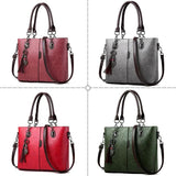 Women Leather Tassel Crossbody Shoulder Bag Solid Color