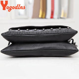 Rivet Skull Shoulder Bag Women PU Leather Handbag Purse Hand Bags