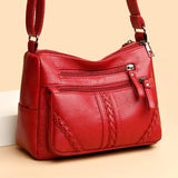 Women Soft Leather Shoulder Bag Large Capacity Crossbody Handbag