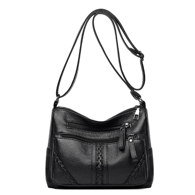 Women Soft Leather Shoulder Bag Large Capacity Crossbody Handbag