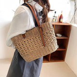 Straw Weave Bag for Women Summer Shoulder Handbags Beach Basket