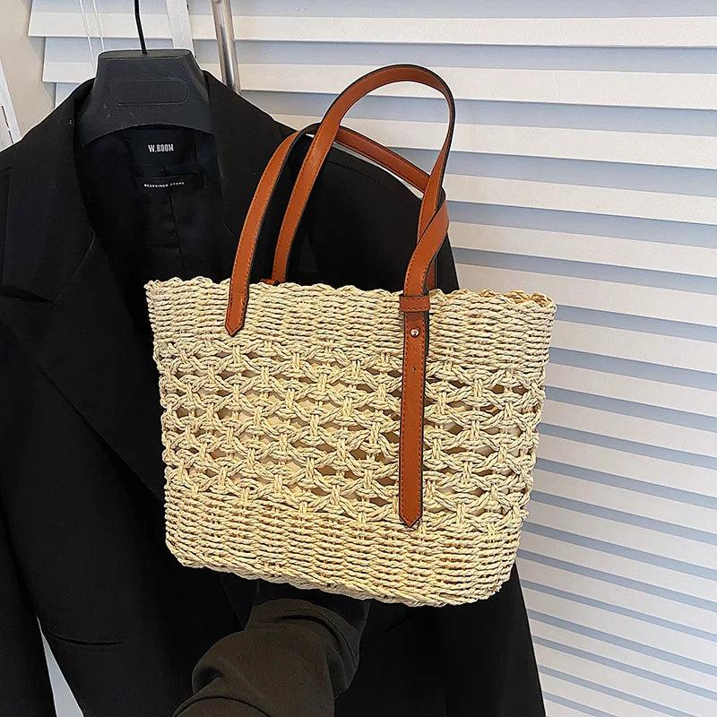 Straw Weave Bag for Women Summer Shoulder Handbags Beach Basket