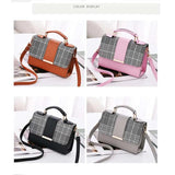 Small Square Lattice Crossbody Bag for Women