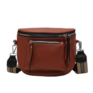 Women's Crossbody Bag PU Leather Soft Messenger Zipper Shoulder Strap