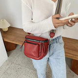 Women's Crossbody Bag PU Leather Soft Messenger Zipper Shoulder Strap