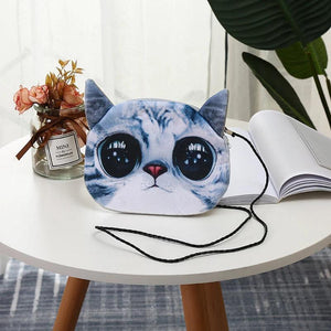 3D Mini Shoulder Bags Women's Animal Prints Handbag Cat Dog Print Crossbody Bag