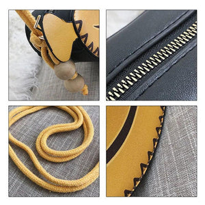 Funny Banana Shape PU Leather Handbag Crossbody Messenger Bag