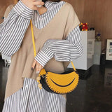 Funny Banana Shape PU Leather Handbag Crossbody Messenger Bag