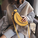 Funny Banana Shape PU Leather Handbag Crossbody Messenger Bag