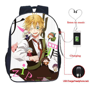 Nanatsu No Taizai USB Charge Backpack for Students