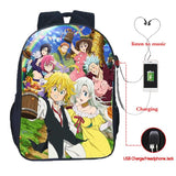 Nanatsu No Taizai USB Charge Backpack for Students