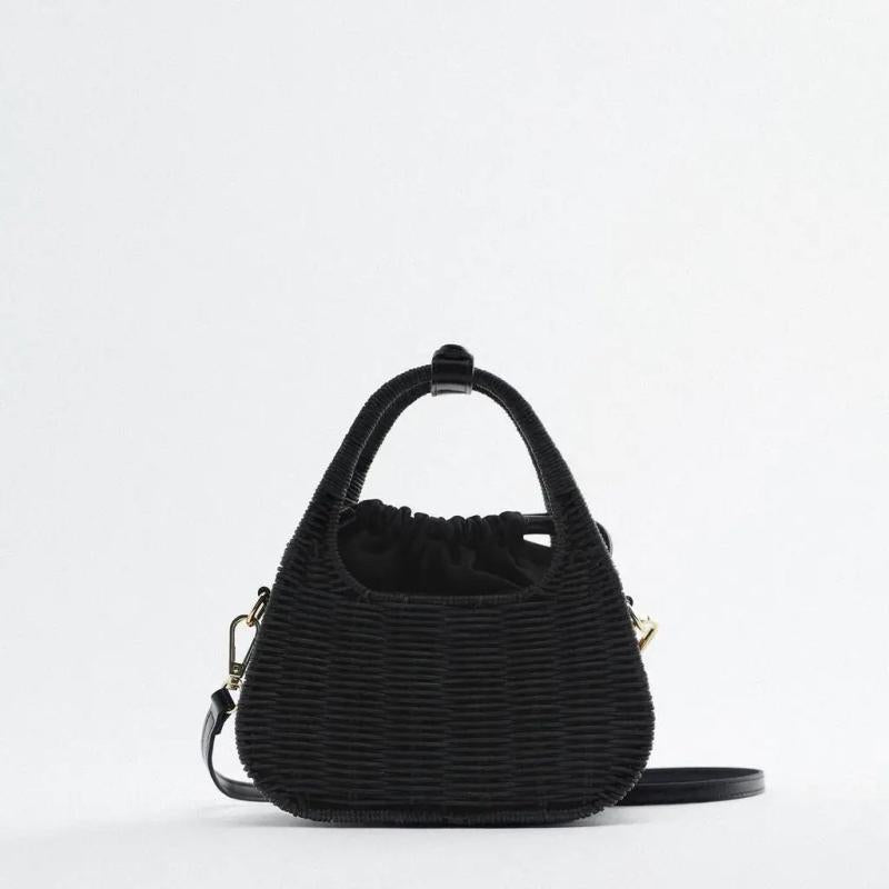 Square Woven Straw Bags for Women Summer Rattan Beach Handbag Travel