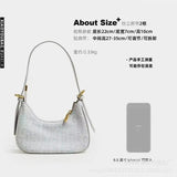 Denim Half Moon Crossbody Bag Shoulder Handbag