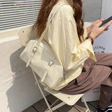 PU Leather Women's Shoulder Bag Handbag Solid Small Square Crossbody Bag