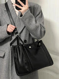 Soft PU Tote Bag for Women, Letter Shoulder Bags Shopper Purses