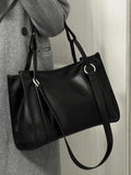 Soft PU Tote Bag for Women, Letter Shoulder Bags Shopper Purses