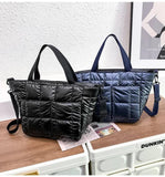 Quilted Nylon Women's Shoulder Bag Handbag Large Square Crossbody Bag Winter