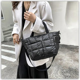 Quilted Nylon Women's Shoulder Bag Handbag Large Square Crossbody Bag Winter
