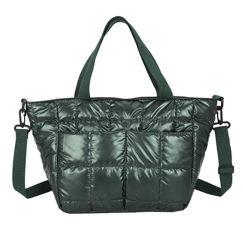 Quilted Nylon Women's Shoulder Bag Handbag Large Square Crossbody Bag Winter