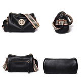 Rotating Metal Lock Women Leather Handbag