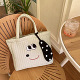 Women's Embroidery Dog Shoulder Bag Large Capacity Work Shopping Student Handbag