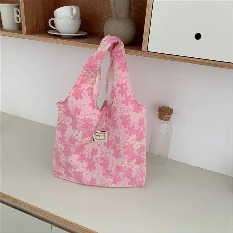 Canvas Jacquard Tote Shoulder Bags Eco Ladies Travel Shopper