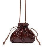 Vintage Drawstring Bucket Bag Small Crossbody Bag Woman Nylon Cotton Shoulder Ba