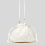 Vintage Drawstring Bucket Bag Small Crossbody Bag Woman Nylon Cotton Shoulder Ba