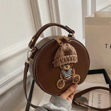 Vintage Leather Bear Shoulder Bag