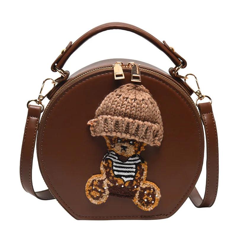 Vintage Leather Bear Shoulder Bag