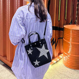 Canvas Shoulder Bag Female Star Y2K Personalized Handbag Large Capacity