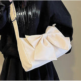Women Shoulder Bag Nylon Canvas Lady Bow Crossbody Bags Handbags Pures And Bags