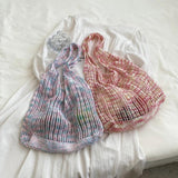 Mesh Weaving Top Handle Shoulder Bag for Summer Party