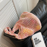 Mesh Weaving Top Handle Shoulder Bag for Summer Party