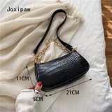 Vintage Solid Chain Handbag Female Casual PU Leather Shoulder Bag
