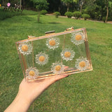 Clear Transparent Crossbody Bag Acrylic Handbags Small Chain Square Bag
