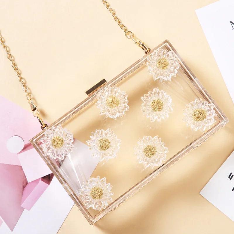 Clear Transparent Crossbody Bag Acrylic Handbags Small Chain Square Bag
