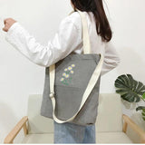 Canvas Tote Shoulder Bag Corduroy Handbag