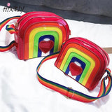 Rainbow Love Shoulder Bag Ladies Matching Messenger Handbag