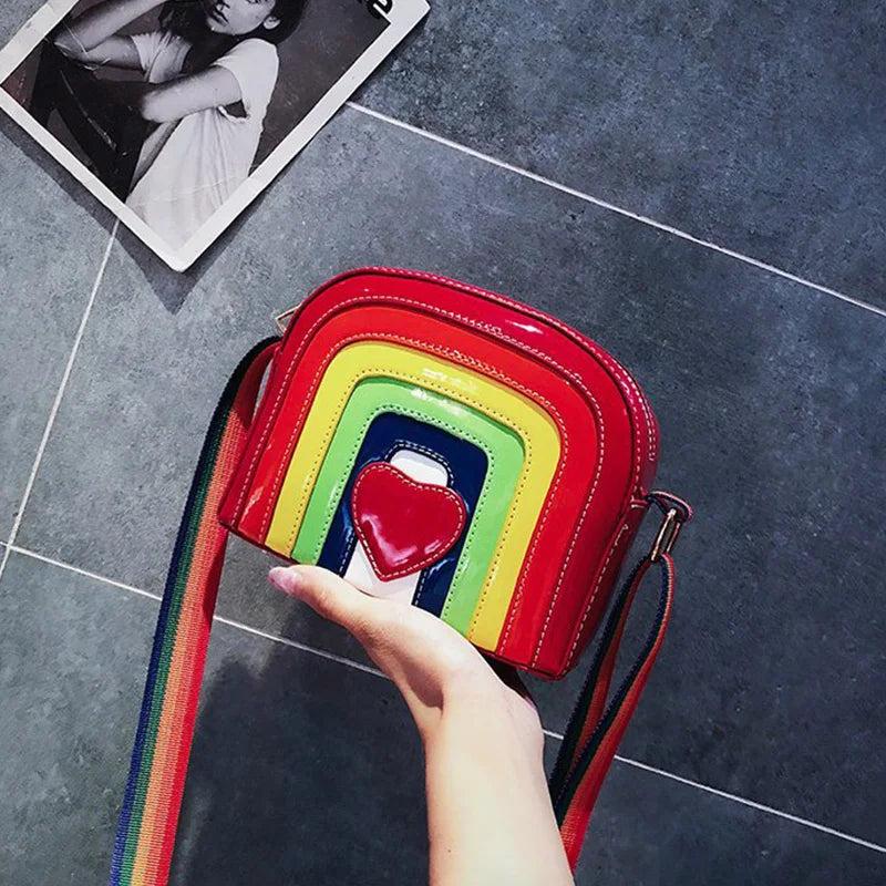 Rainbow Love Shoulder Bag Ladies Matching Messenger Handbag