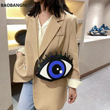 Small Shoulder Women Bag Eye PU Leather Chain Messenger Bag Purse And Handbags M