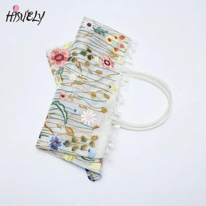 Summer Style Mesh Embroidery Flowers Clear Shoulder Bag BG1910