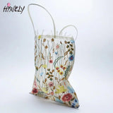 Summer Style Mesh Embroidery Flowers Clear Shoulder Bag BG1910