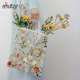 Summer Style Mesh Embroidery Flowers Clear Shoulder Bag BG1910