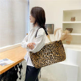 Winter Women Faux Fur Totes Bag Metal Chain Handbag Plush Shoulder Bags