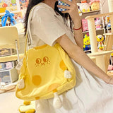 Yellow Cheese Canvas Villain Outdoor Shopping Girl Party Small Bag
