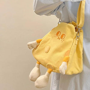 Yellow Cheese Canvas Villain Outdoor Shopping Girl Party Small Bag