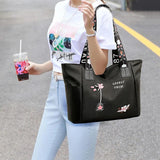 Waterproof Oxford Shoulder Bag Embroidery Women Handbag Totes