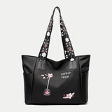 Waterproof Oxford Shoulder Bag Embroidery Women Handbag Totes